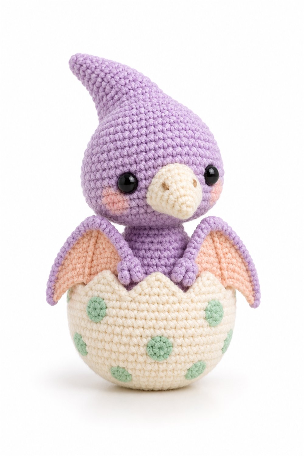 Amigurumi 928 Estilo Exemplos Pterossauro Lavanda Ovo - Step by Step
