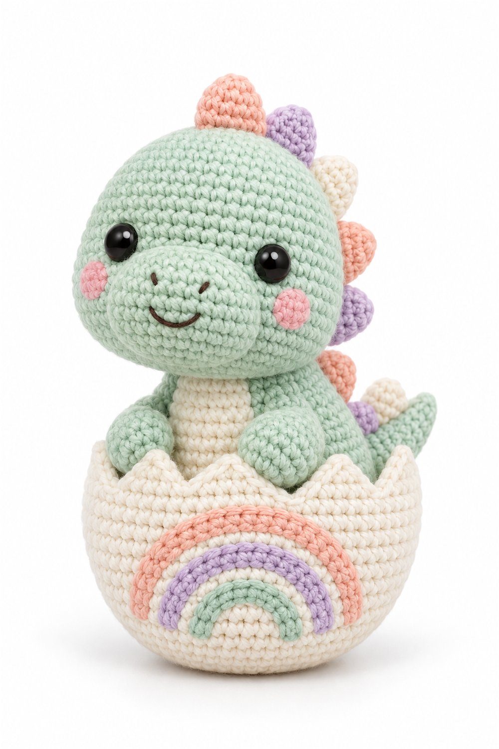 Amigurumi 933 Estilo Exemplos Dinossauro Arco Iris Ovo - PDF Pattern