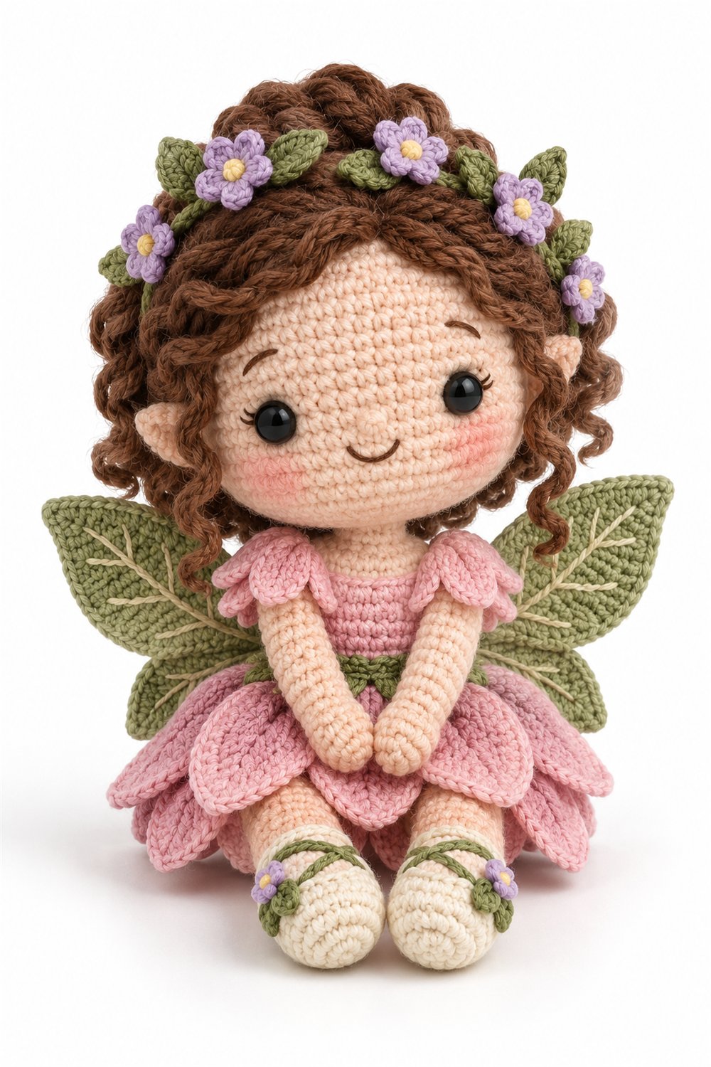 Amigurumi 943 Estilo Exemplos Fada Flor Rosa - Crochet Pattern
