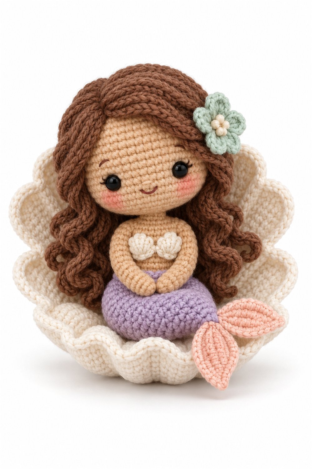 Amigurumi 944 Estilo Exemplos Sereia Concha - Amigurumi Pattern