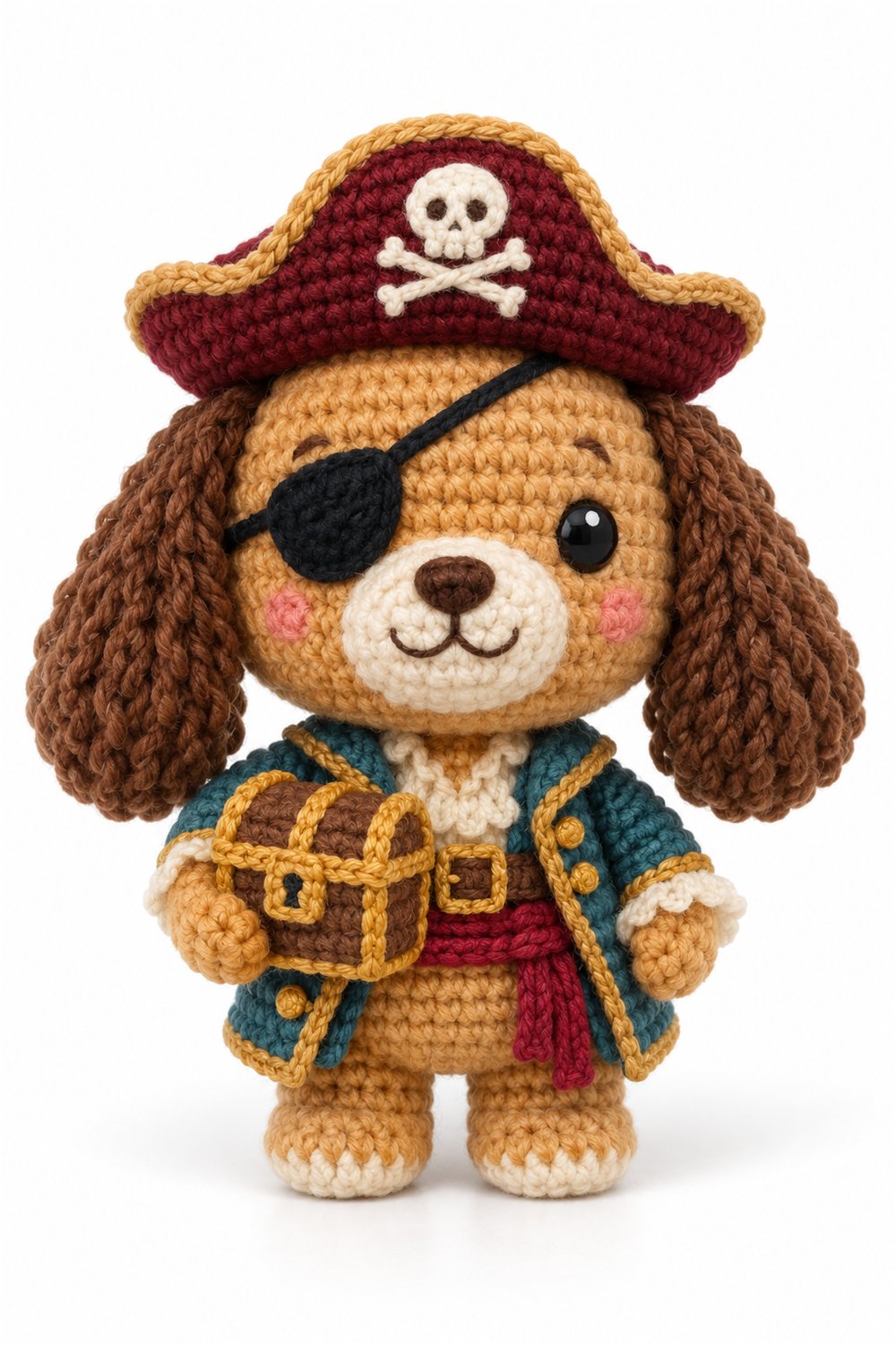 Amigurumi 957 Aleatorios Fofos Cachorro Pirata - Handmade Pattern
