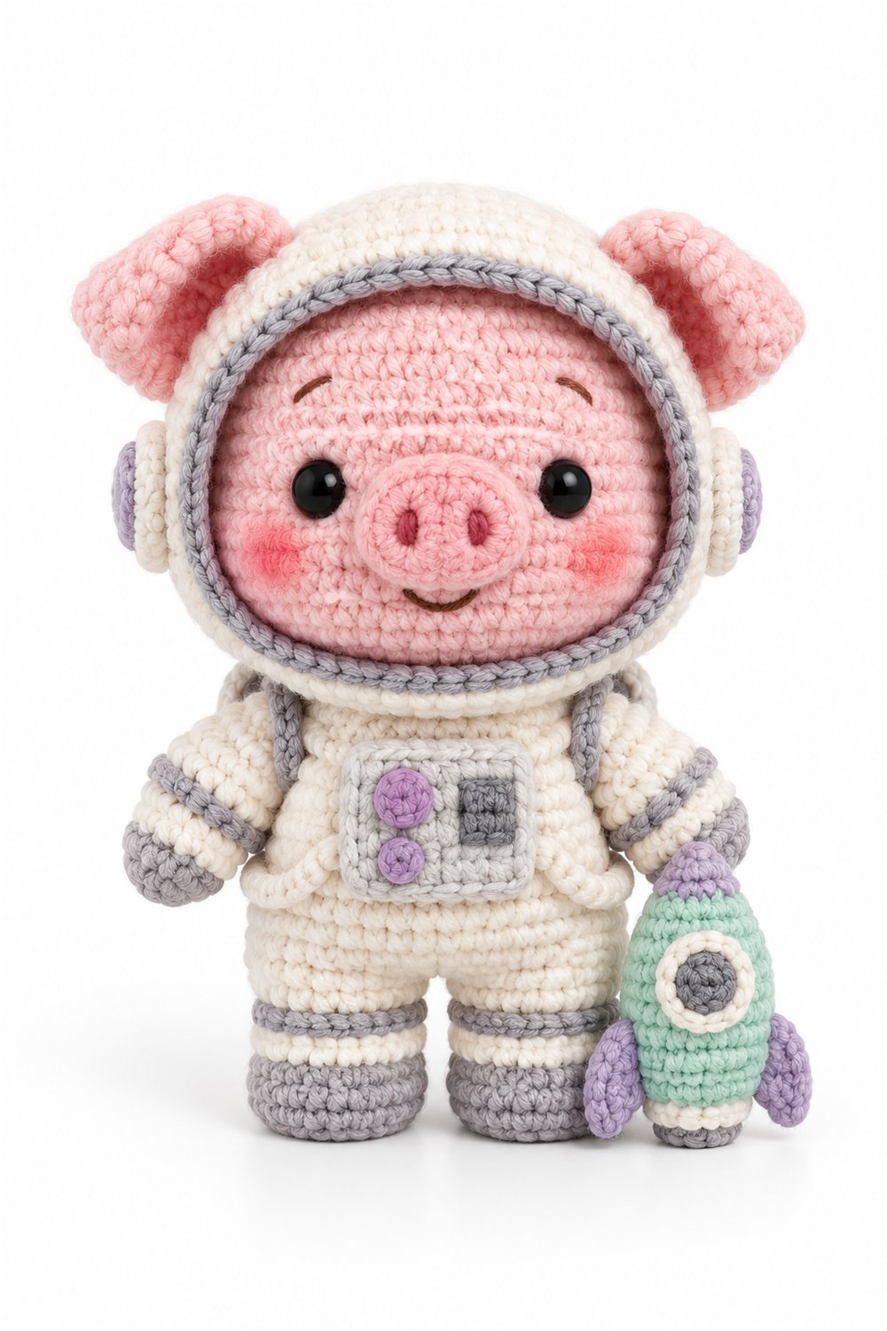 Amigurumi 964 Aleatorios Fofos Porco Astronauta - Step by Step