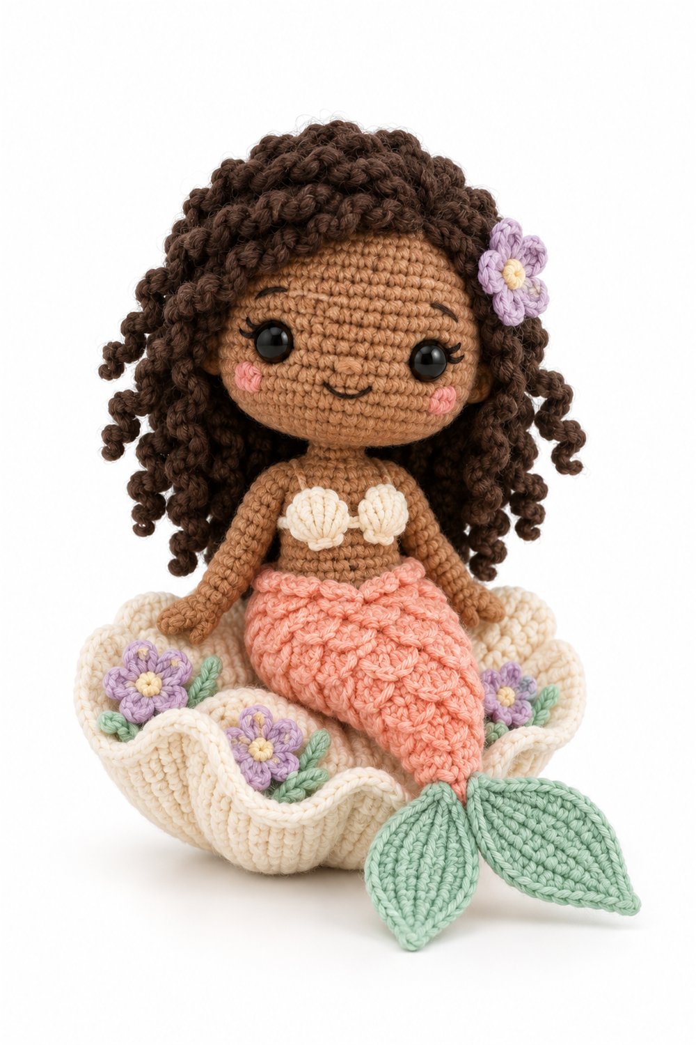 Amigurumi 993 Aleatorios Fofos Sereia Pessego - Handmade Pattern