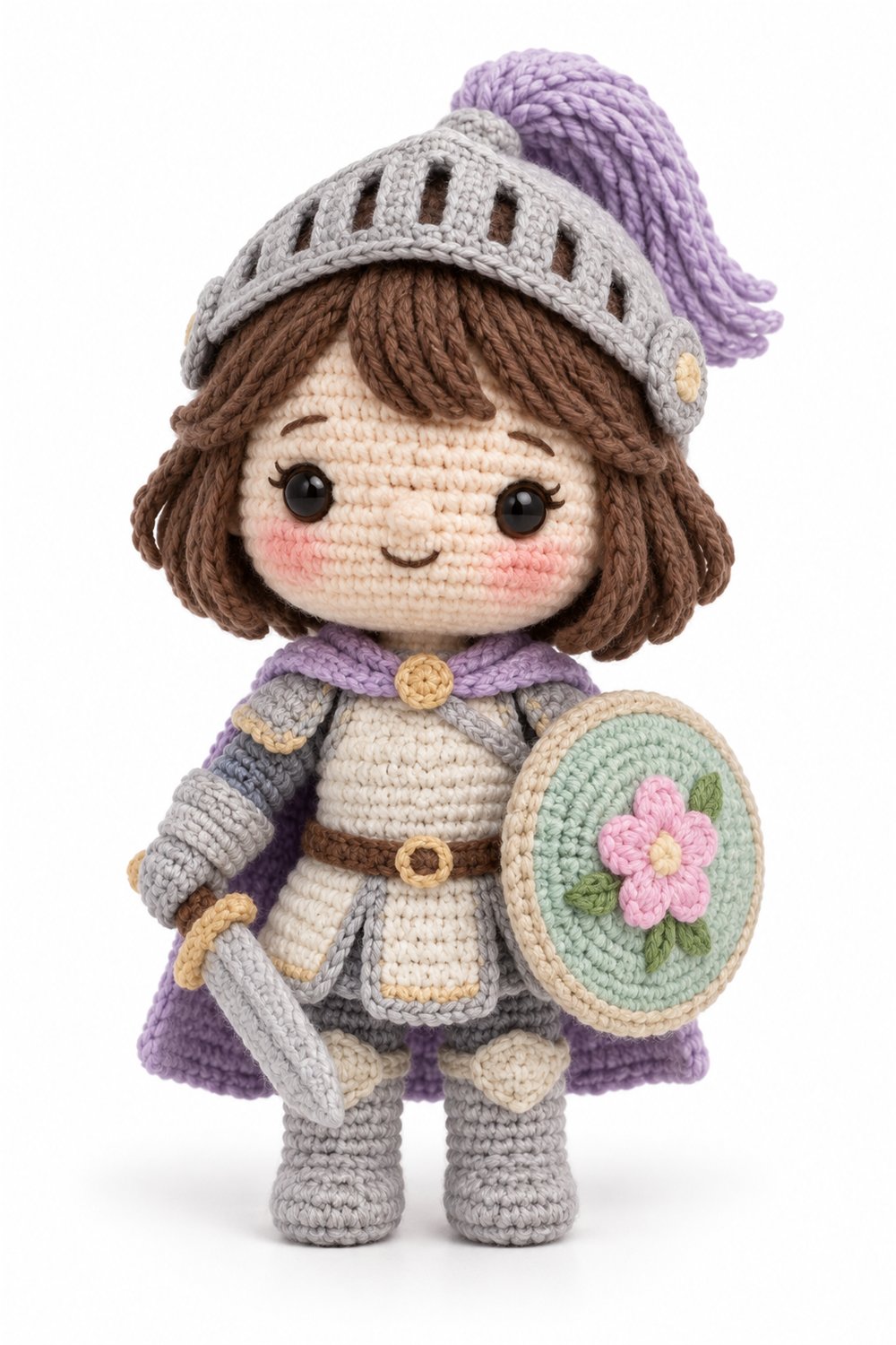 Amigurumi 998 Aleatorios Fofos Cavaleira Flor - Crochet Pattern