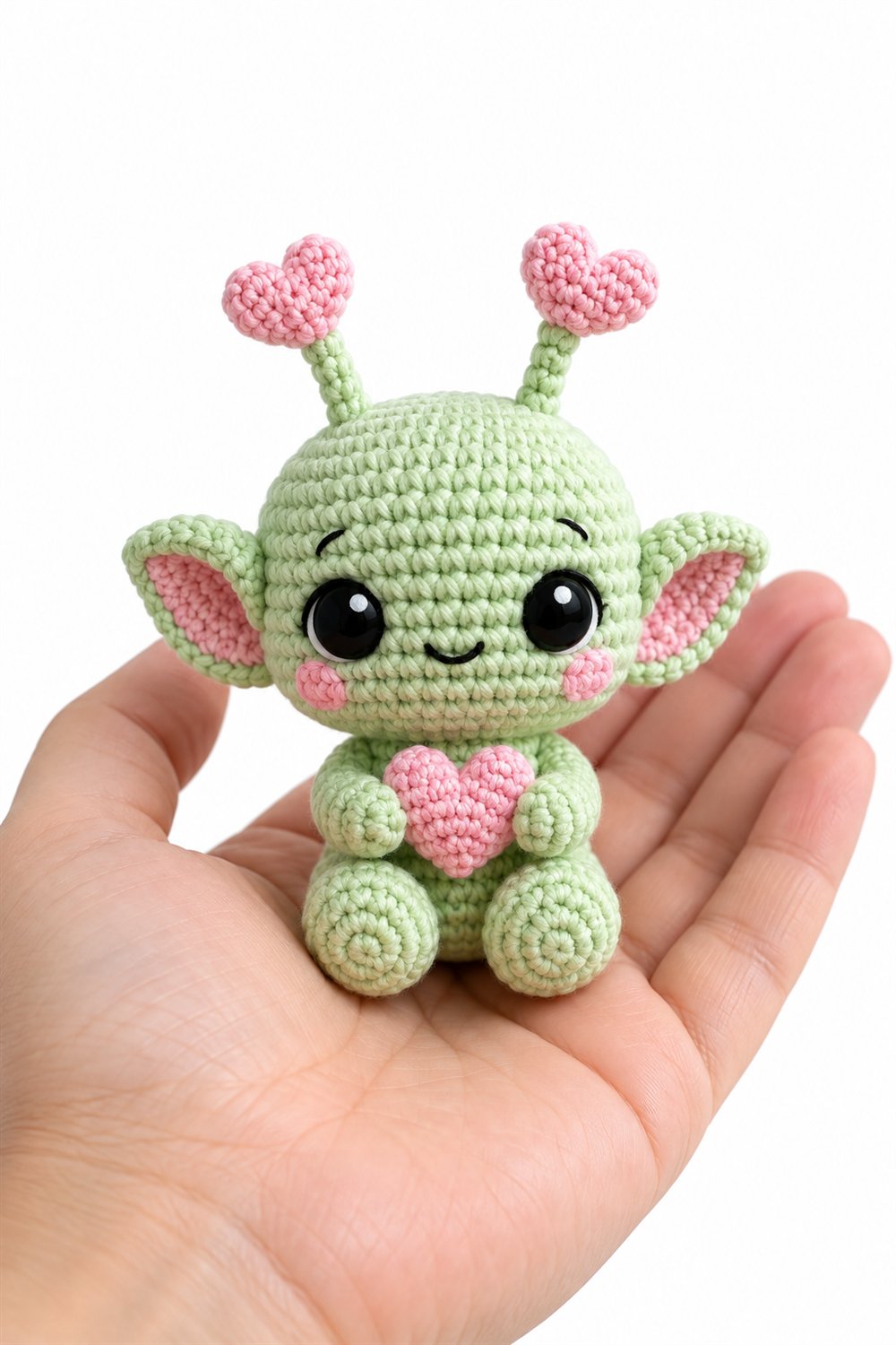 Baby Alien With Heart Antennas - Step by Step