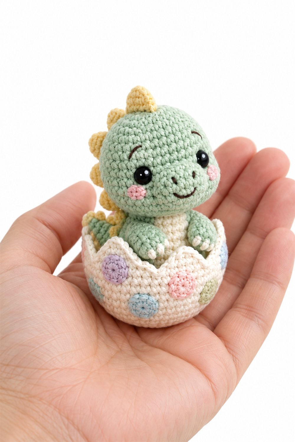 Crochet Baby Dinosaur With Pastel Egg - Pattern