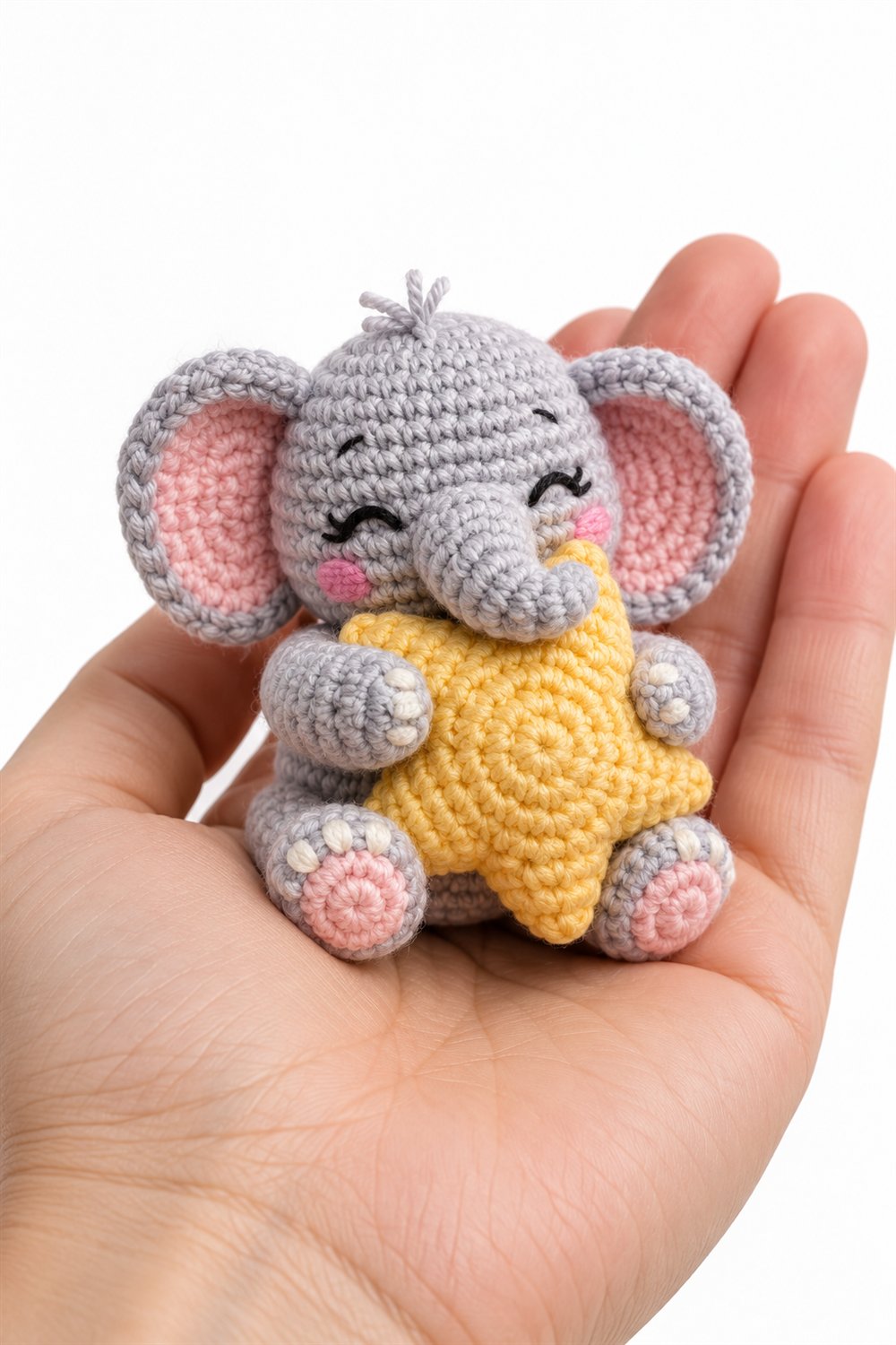 Baby Elephant Hugging Star - Crochet Pattern