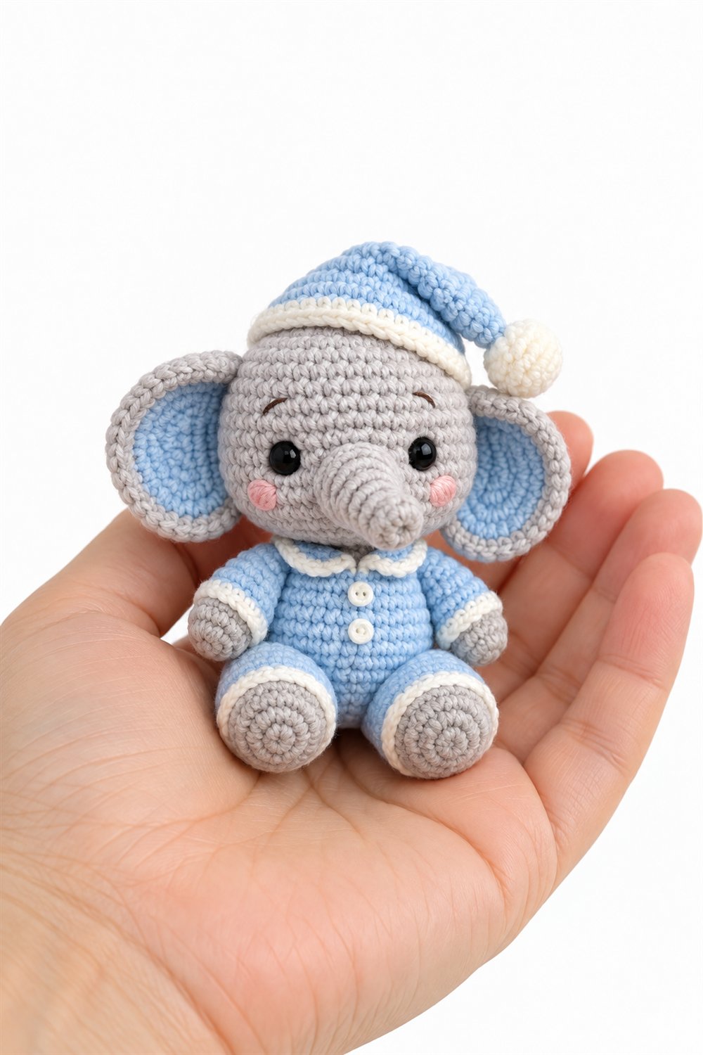 Baby Elephant In Blue Pajamas - Easy Crochet