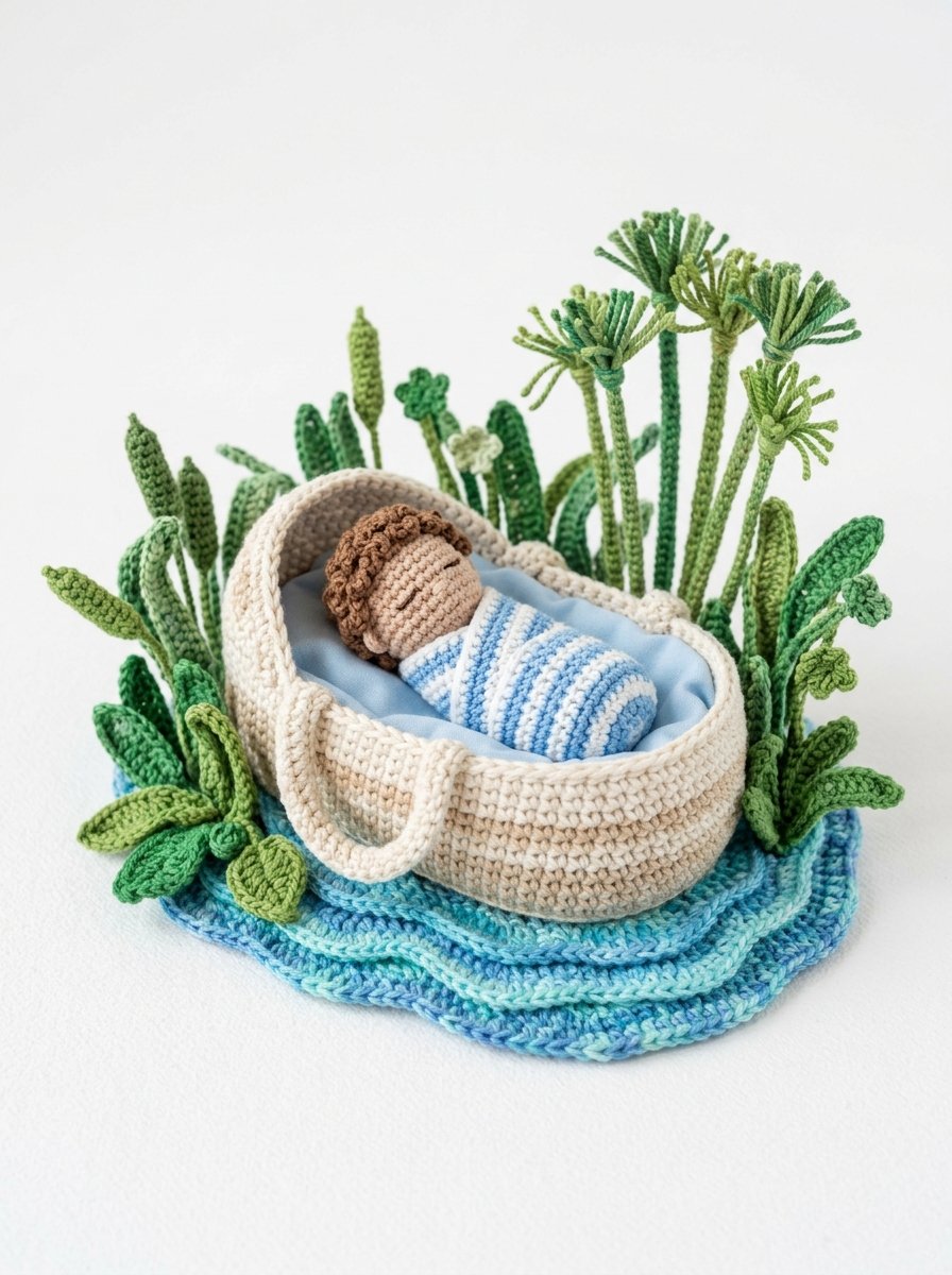 Baby Moses Crochet Scene - Free Crochet Pattern