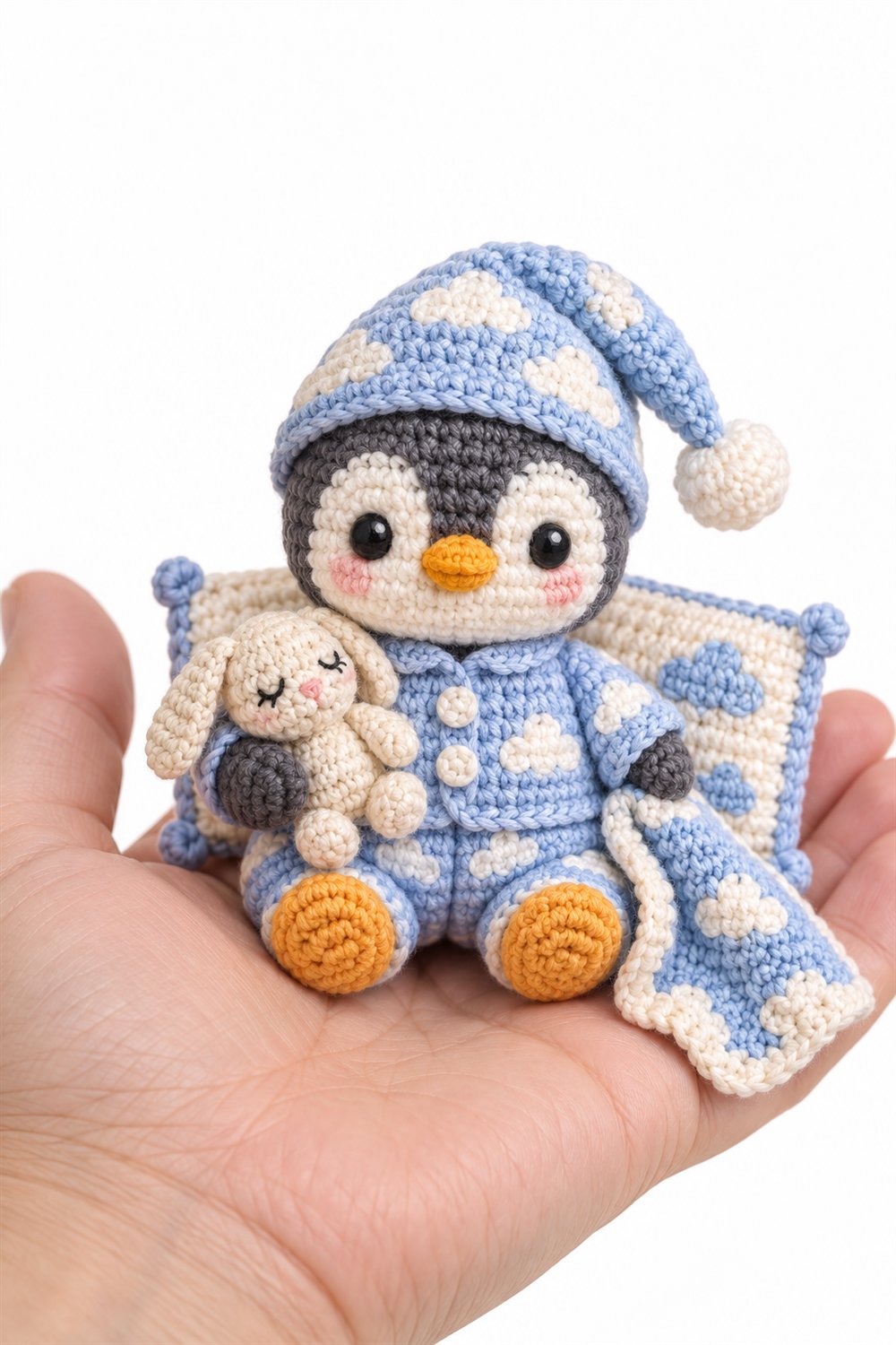 Baby Penguin With Cloud Pajamas - Crochet Pattern