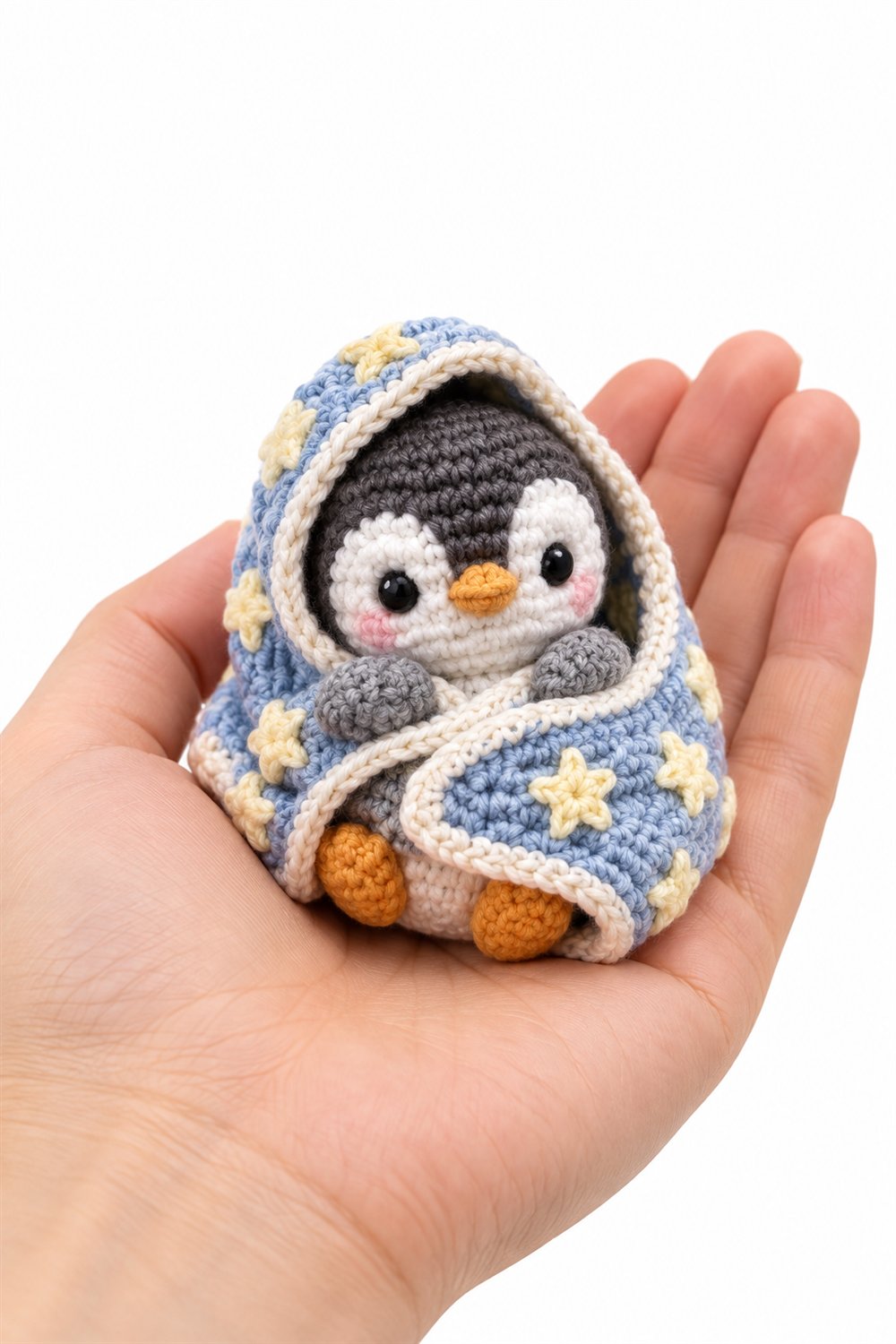 DIY Baby Penguin Wrapped In Star Blanket - Crochet Tutorial