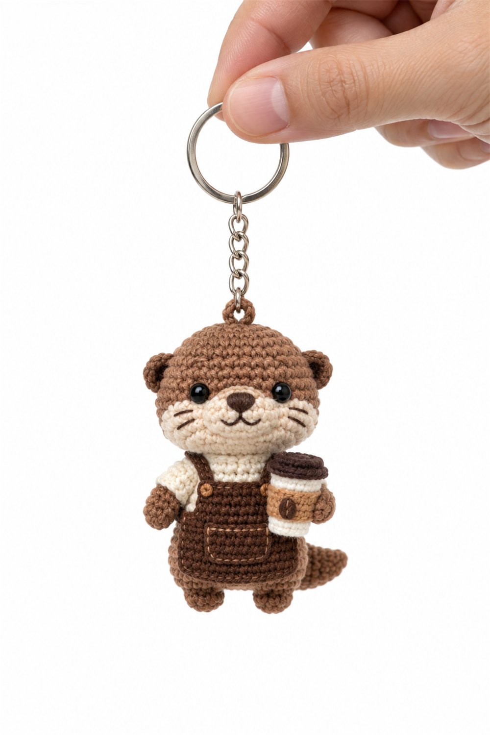 Barista Otter Keychain - Handmade Pattern
