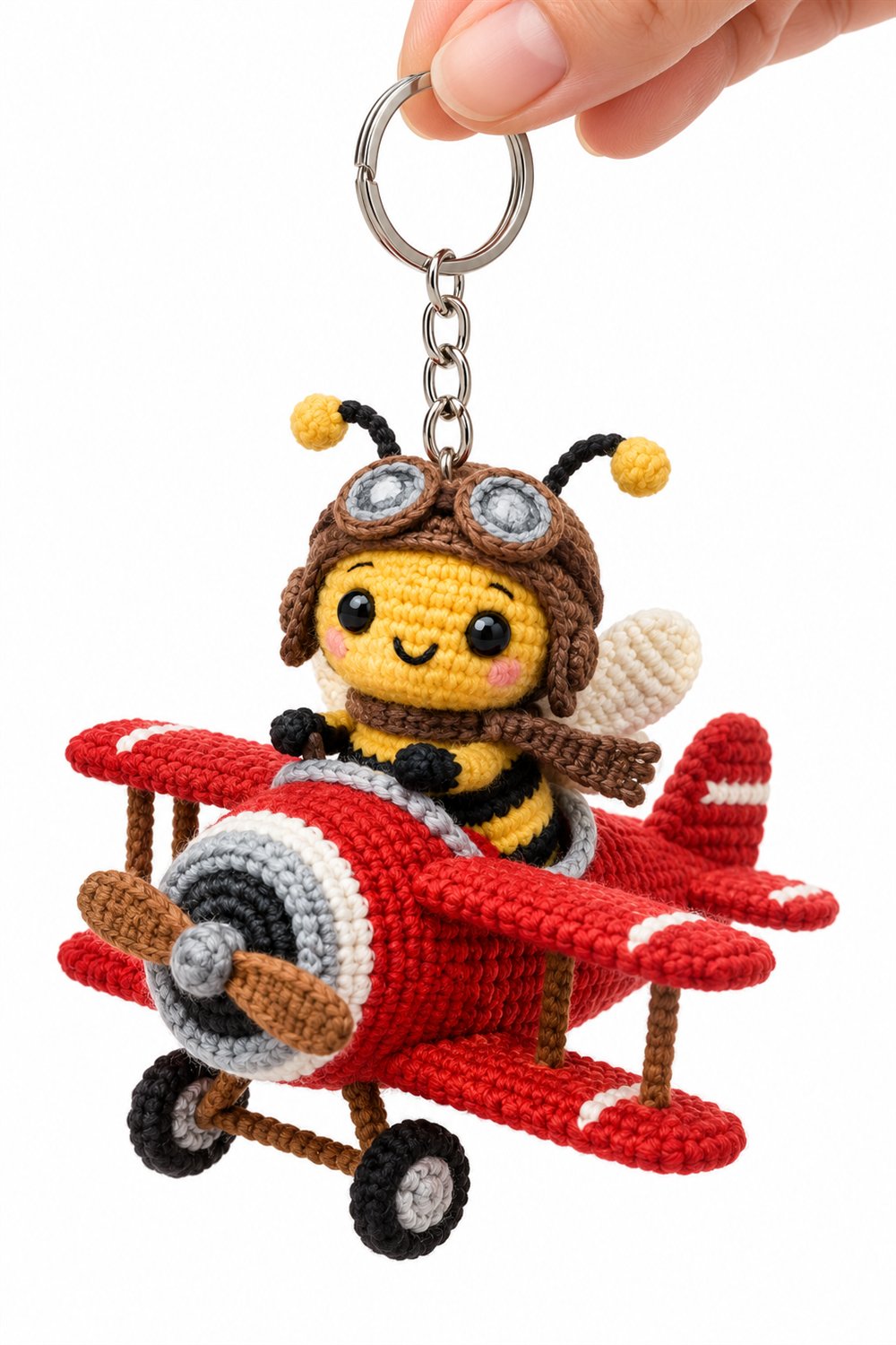 How to Crochet Bee Pilot In Red Biplane