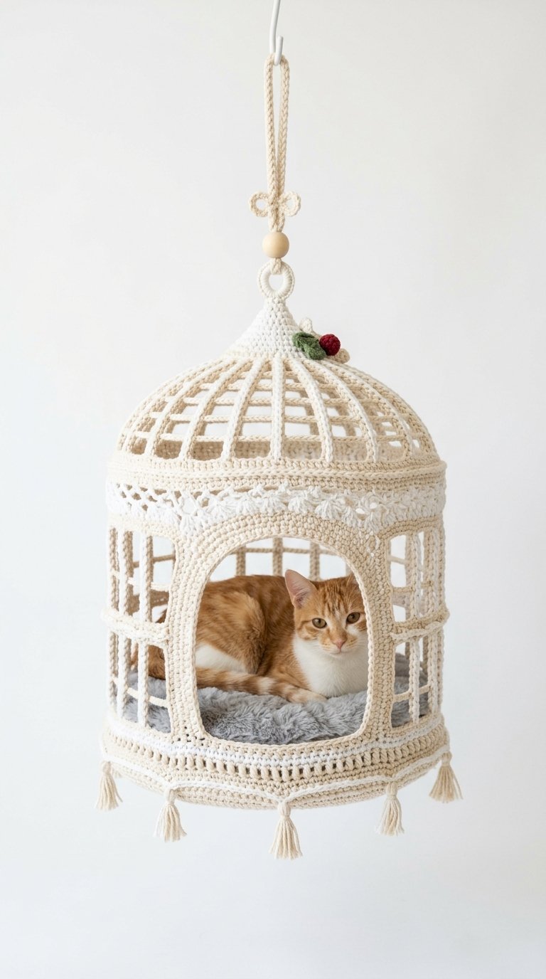 Birdcage Crochet Cat House - Free Crochet Pattern