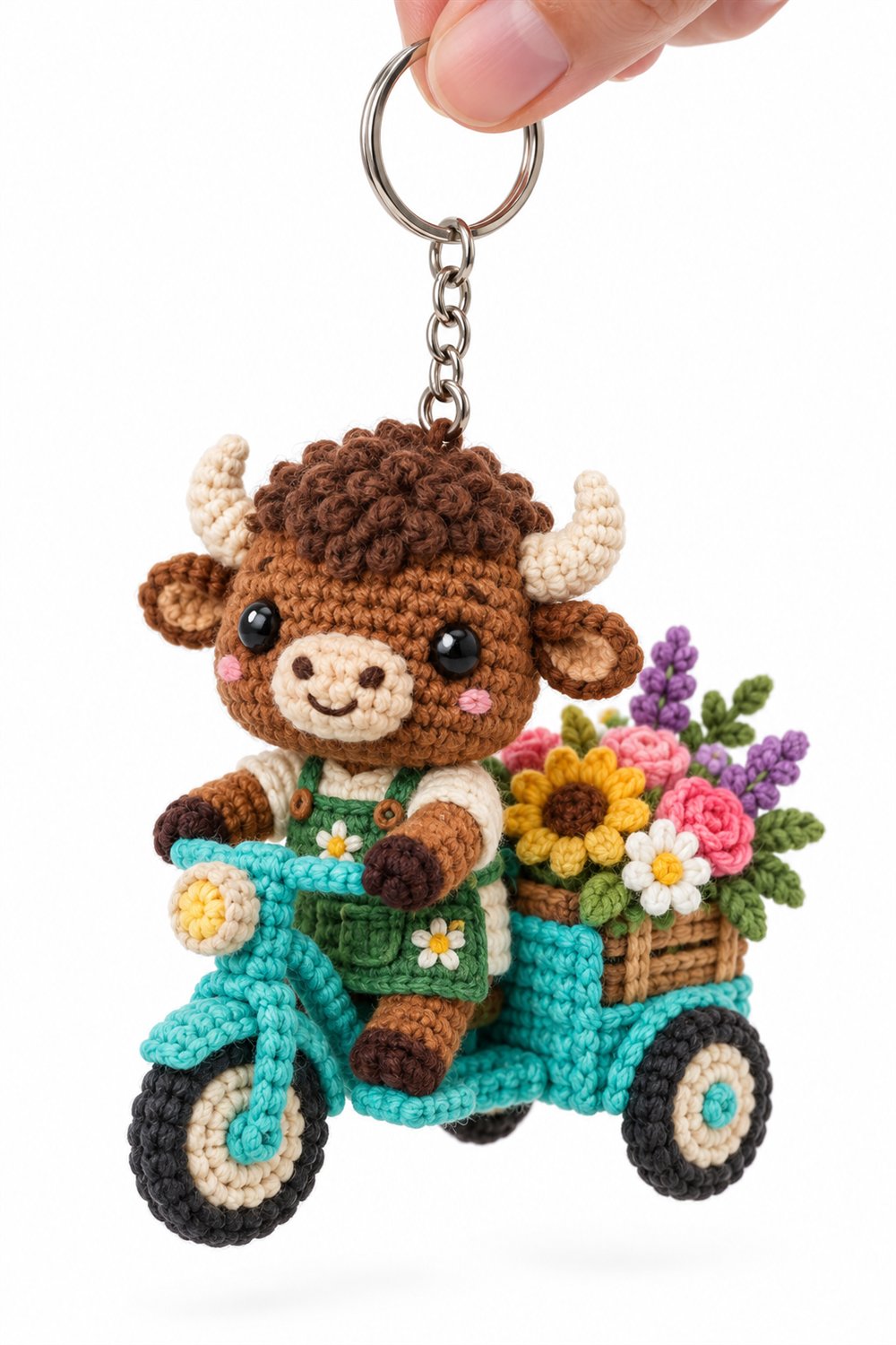 Bison Florist On Turquoise Tricycle - Easy Crochet