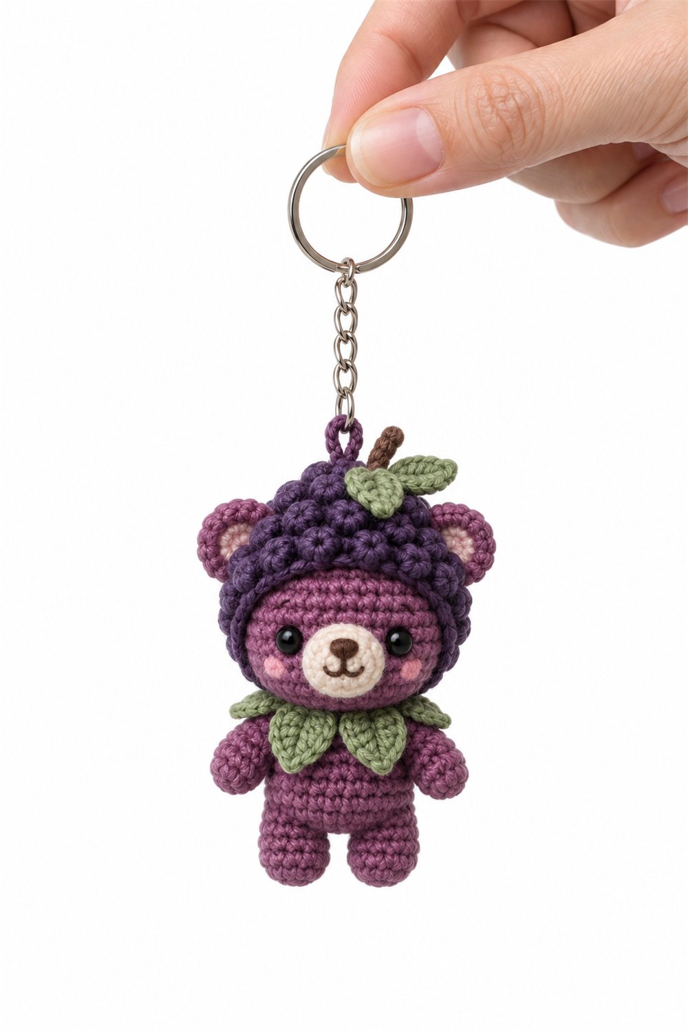 DIY Blackberry Bear Keychain - Crochet Tutorial
