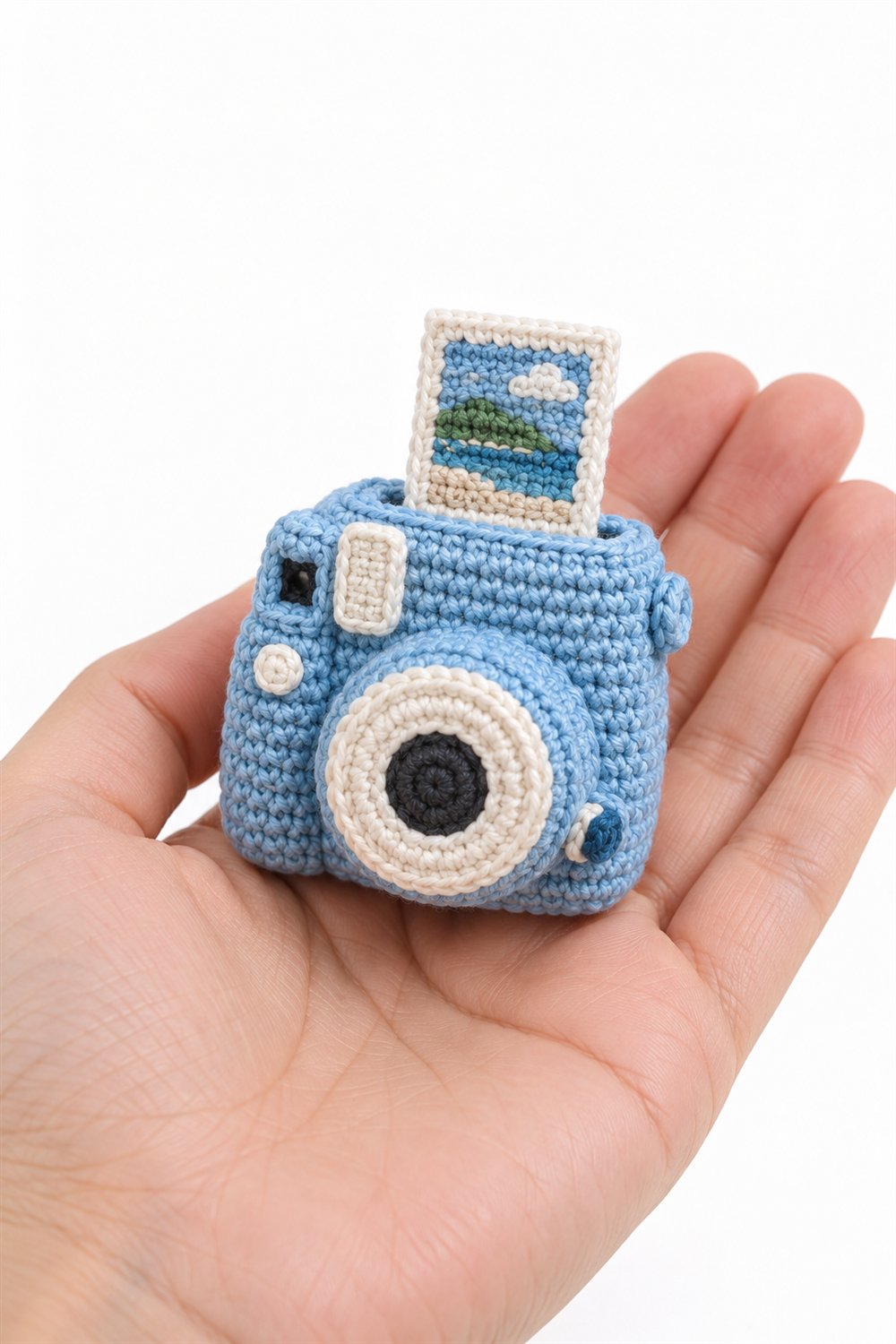 Blue Instant Camera With Tiny Crochet Photo - Amigurumi Pattern