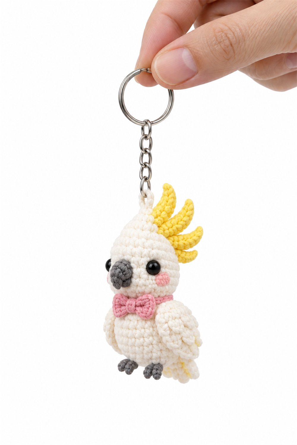 Bow Cockatoo Keychain - Handmade Pattern