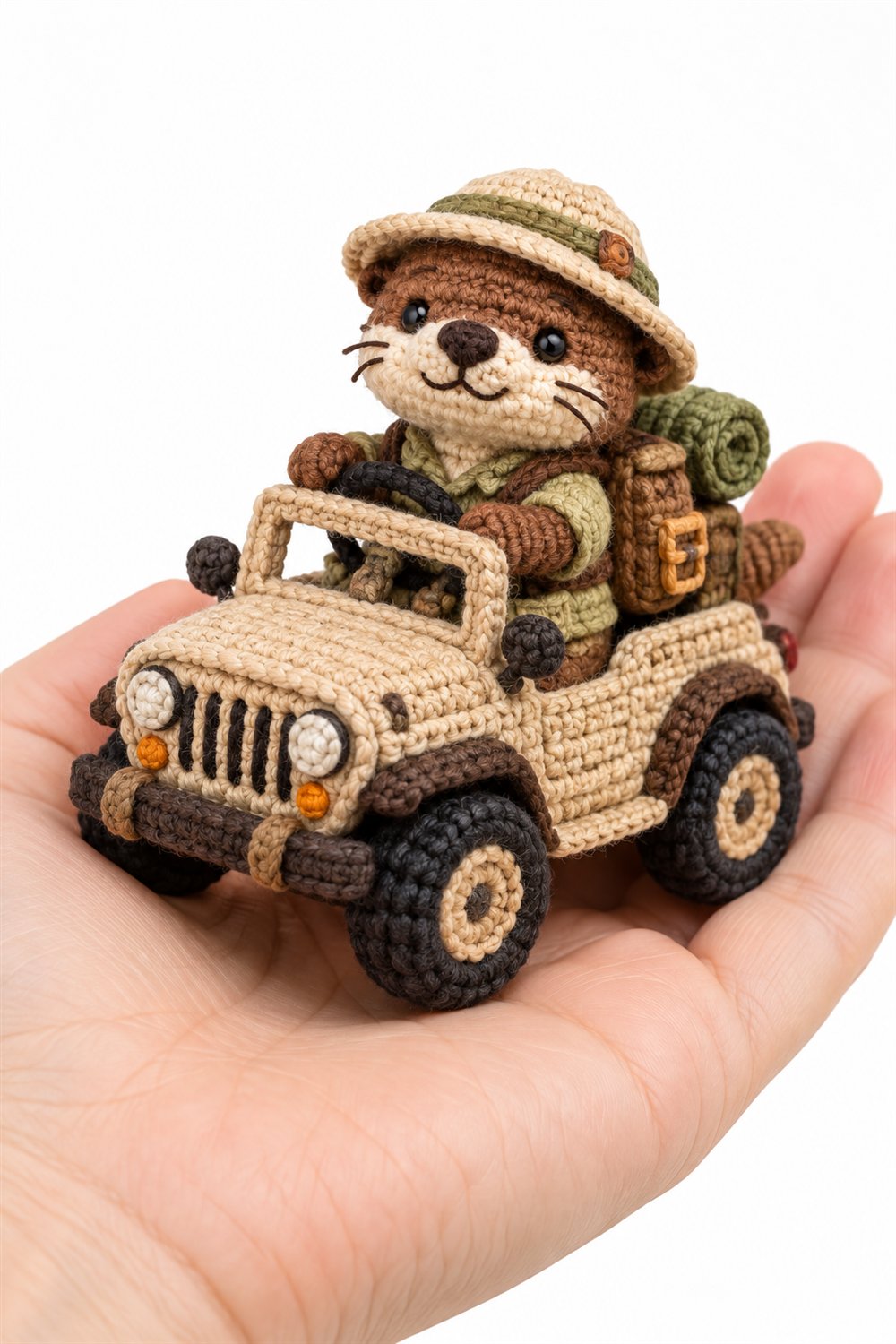 Brown Otter Explorer In Beige Jeep - PDF Pattern