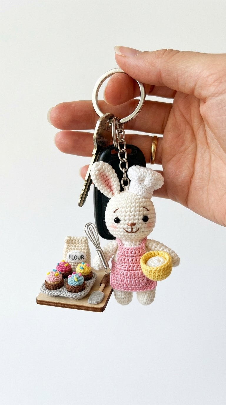 Bunny Baking Cupcakes Crochet Ke - Free Crochet Pattern