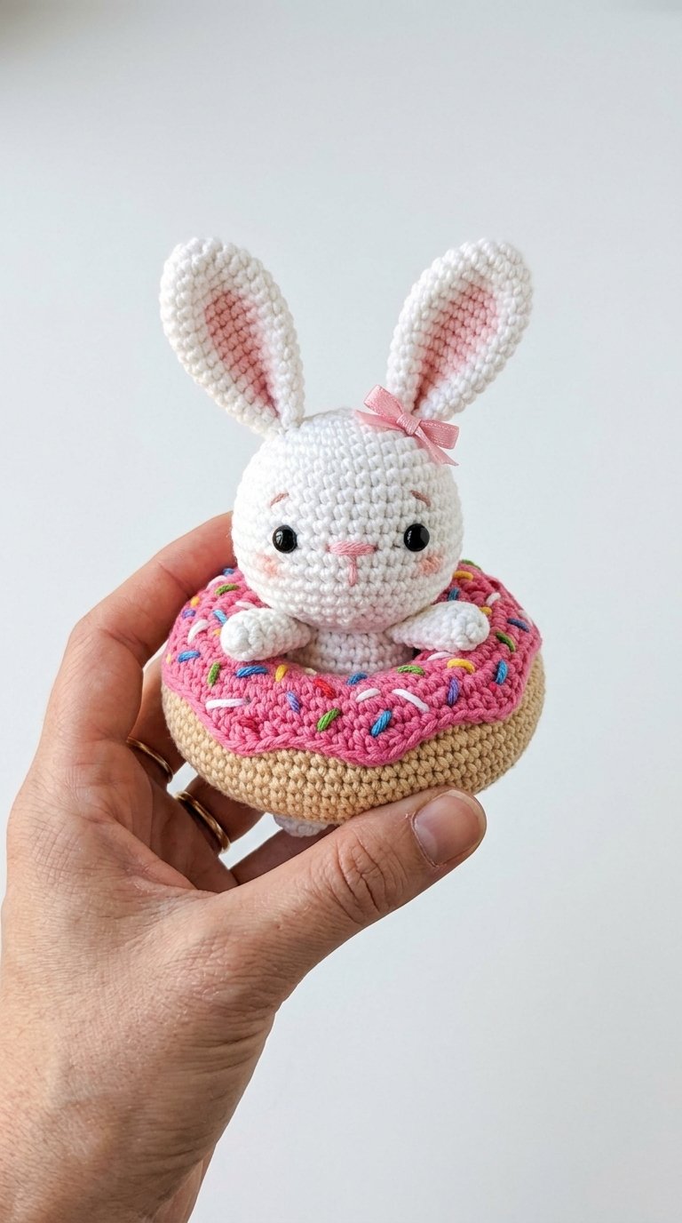 Bunny Dressed As Donut Crochet - Free Crochet Pattern