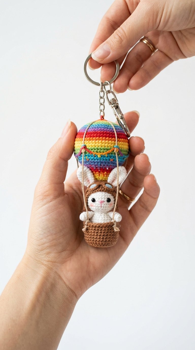 Bunny Flying Hot Air Balloon - Free Crochet Pattern
