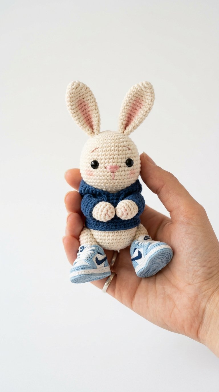 Bunny Wearing Nike Sneakers Crochet - Free Crochet Pattern