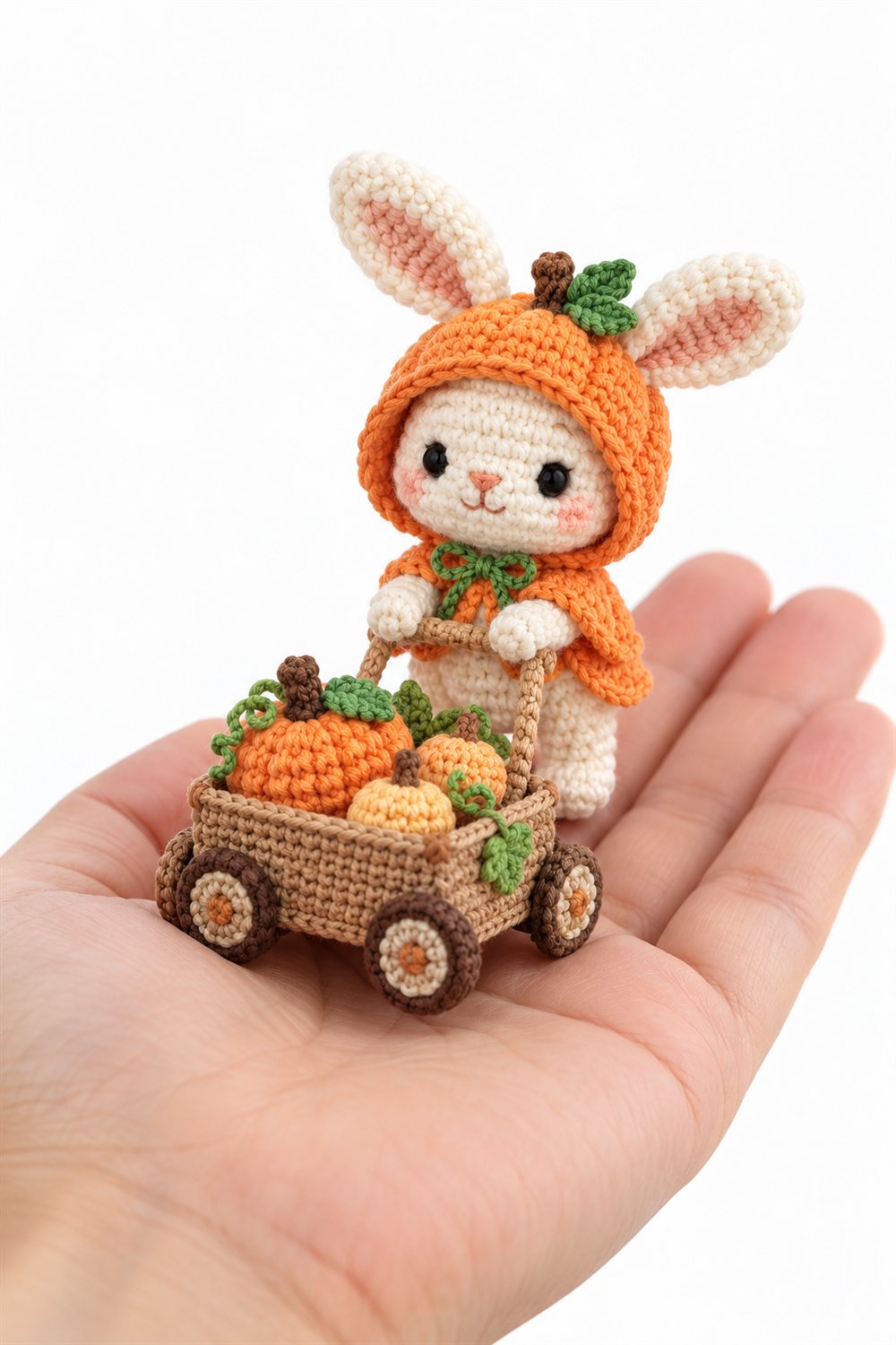 Crochet Bunny With Pastel Pumpkin Hood - Pattern
