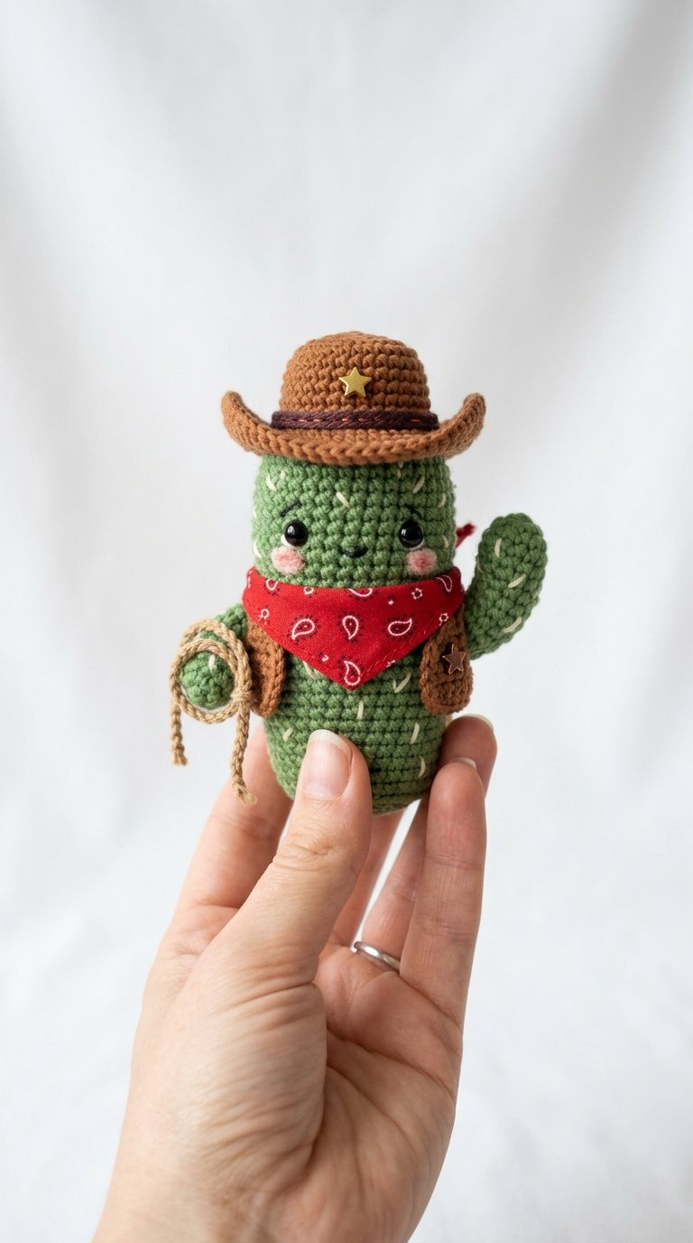 Cactus Cowboy Crochet Amigurumi - Free Crochet Pattern