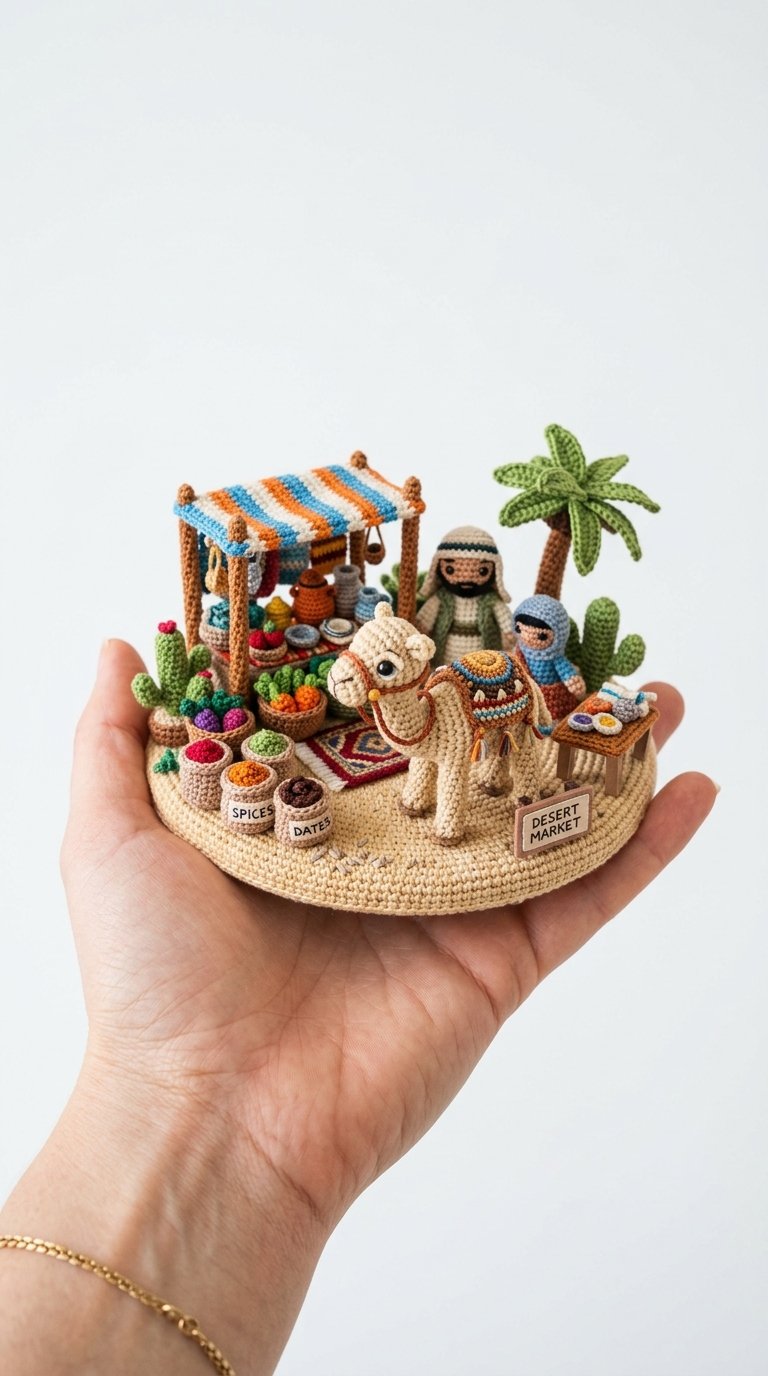 Camel Desert Market Crochet Scene - Free Crochet Pattern