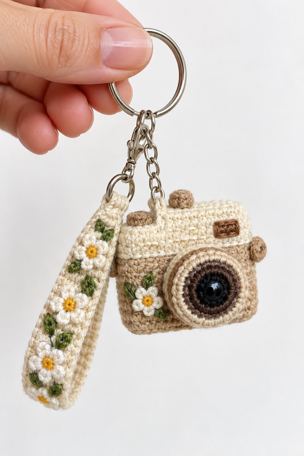 Camera Keychain Daisy Strap - Amigurumi Pattern