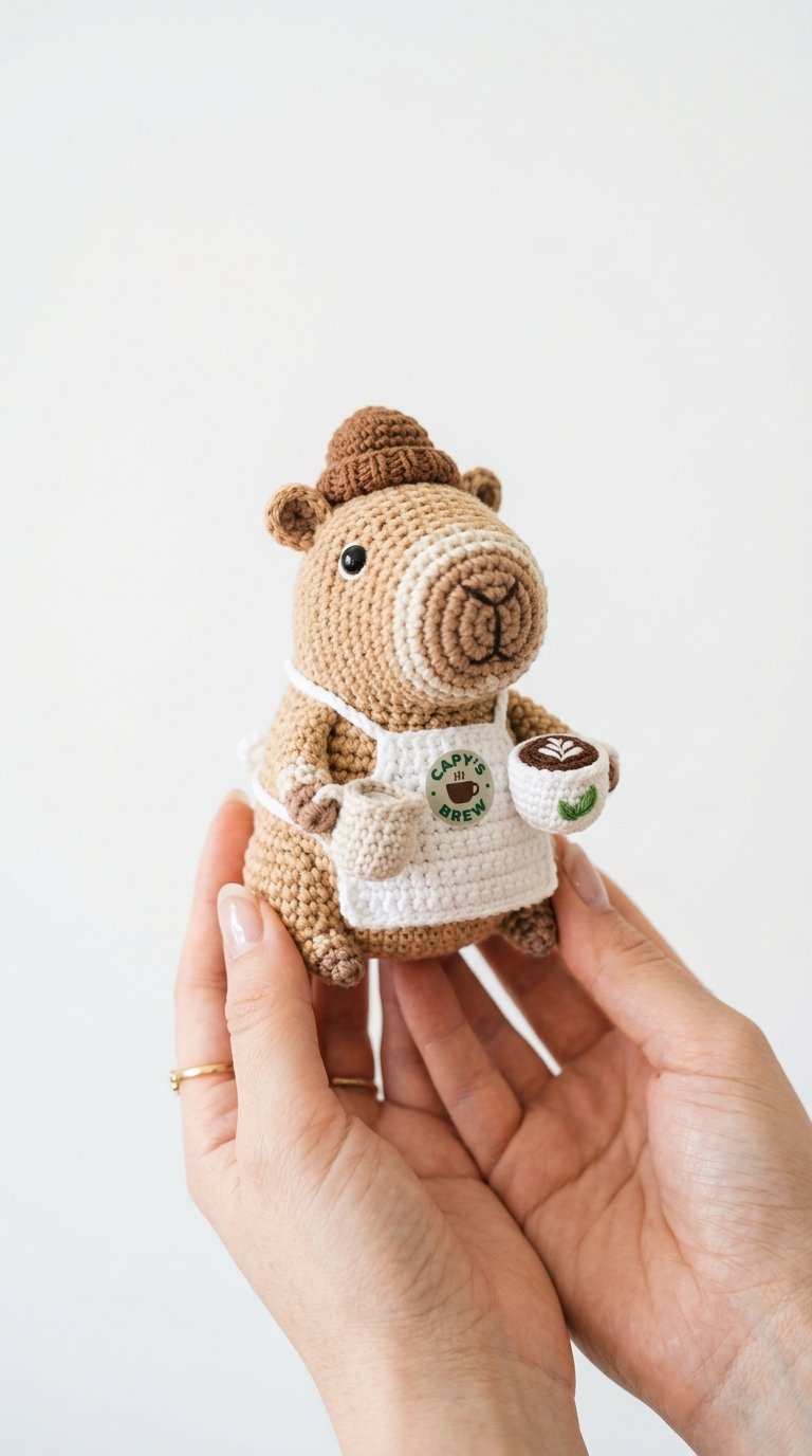 Capybara Barista Crochet Amigurumi - Free Crochet Pattern