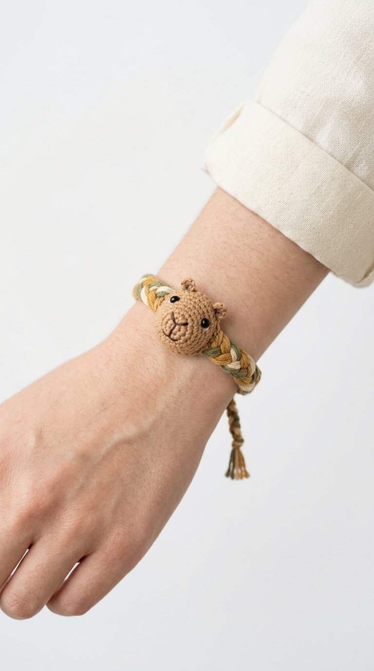 Capybara Crochet Bracelet On Wrist 202605312224 2 - Free Crochet Pattern