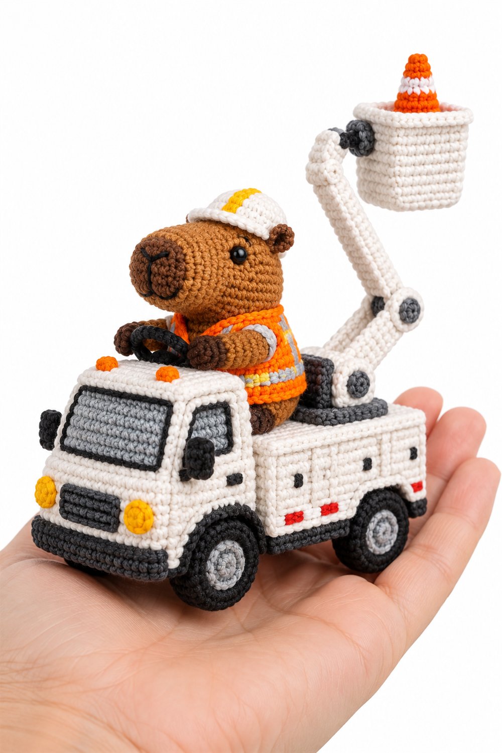 Capybara Electrician In Bucket Truck - Handmade Pattern