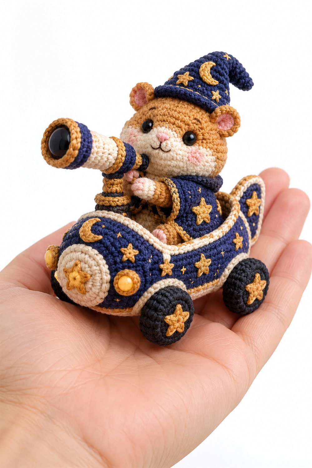 Caramel Hamster Astronomer With Telescope - PDF Pattern