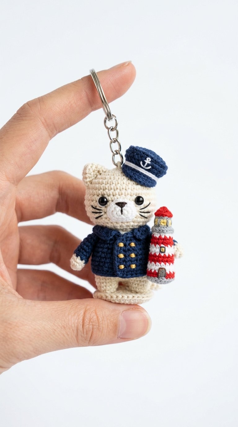 Cat Lighthouse Keeper Crochet Ke - Free Crochet Pattern