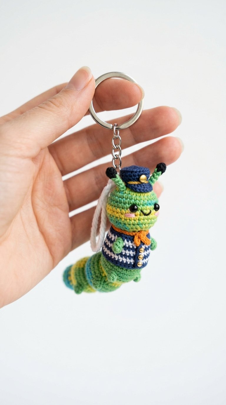 Crochet Caterpillar Train Conductor Keyc - Pattern
