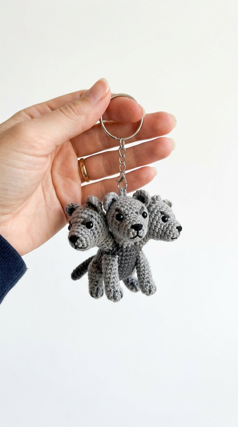 Cerberus Crochet Keychain Held I - Easy Crochet