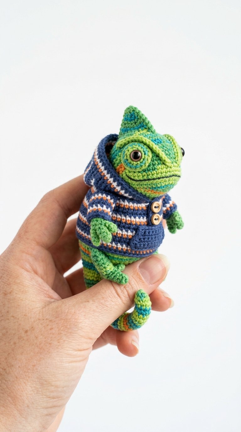 How to Crochet Chameleon Wearing Hoodie Crochet