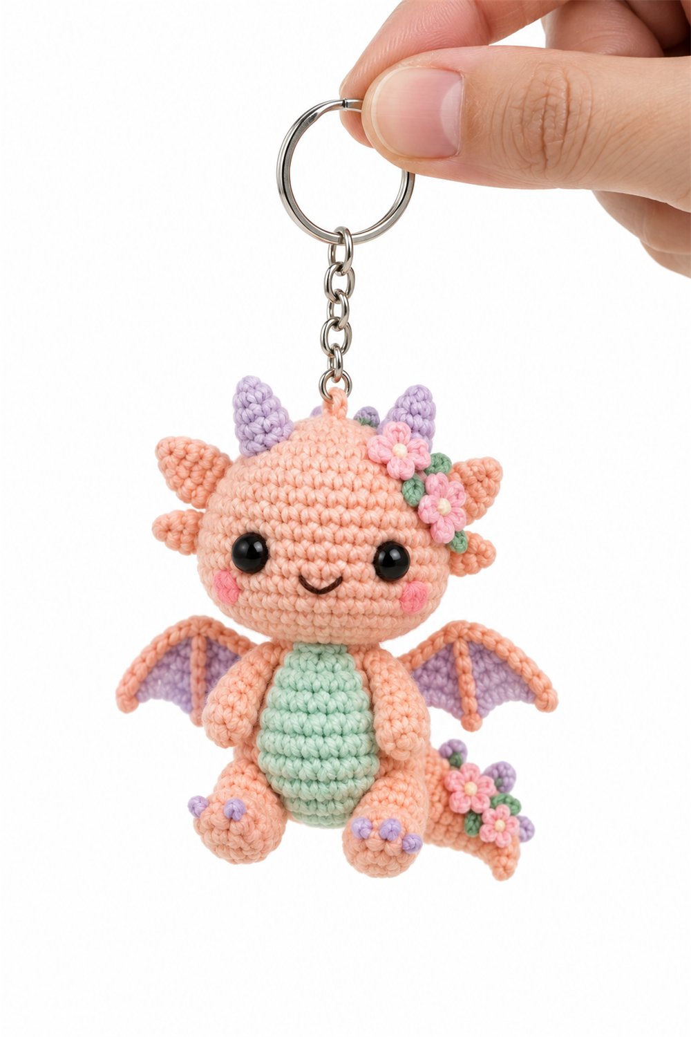 Cherry Blossom Dragon Keychain - Amigurumi Pattern