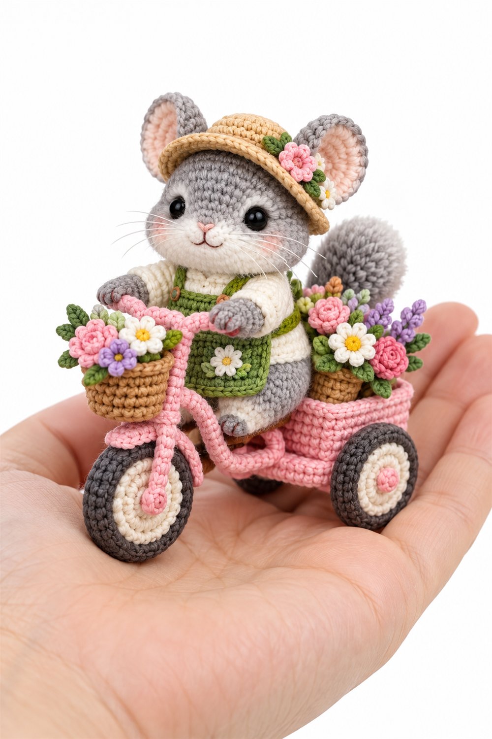 Chinchilla Florist On Pink Tricycle - Handmade Pattern
