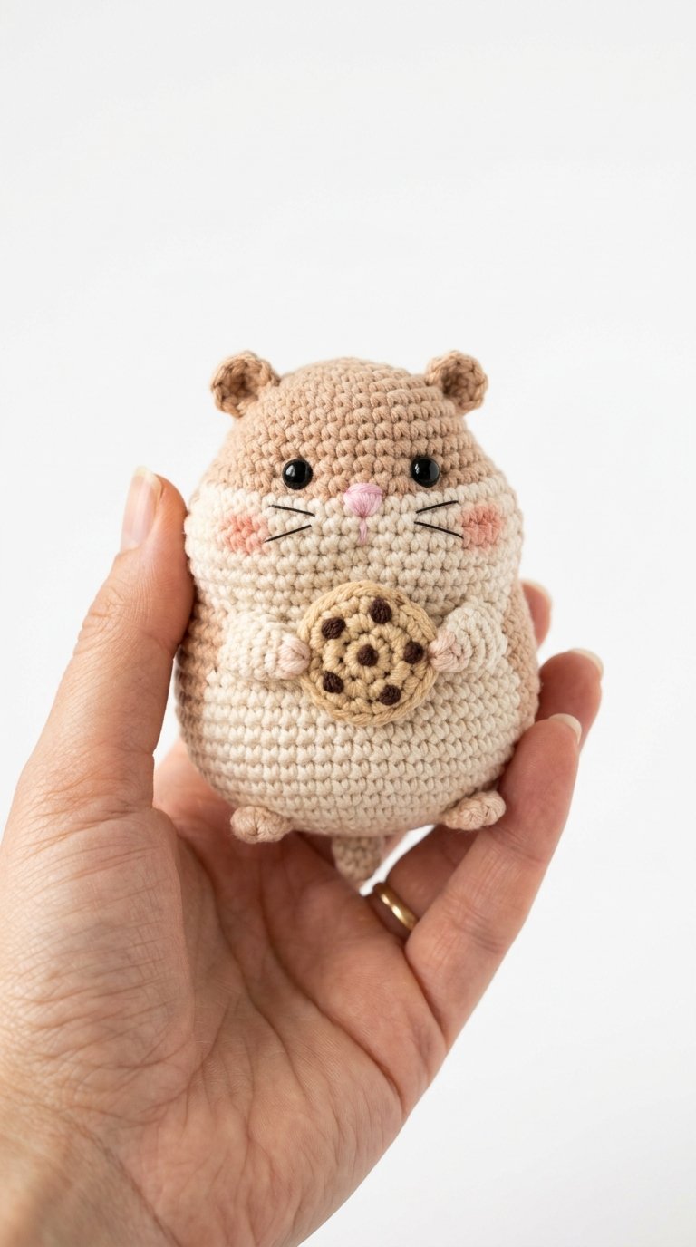 Chubby Hamster Holding Cookie - PDF Pattern