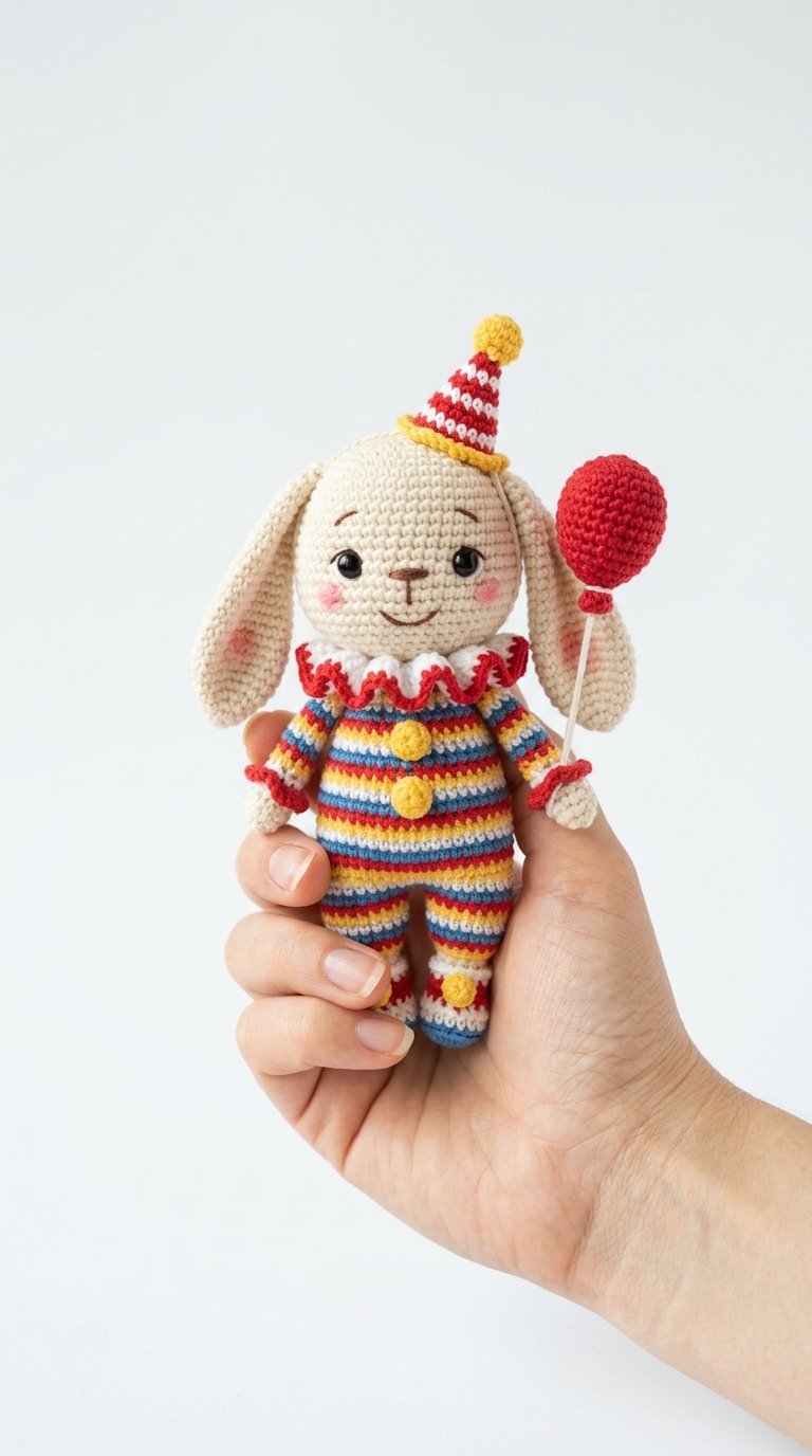 Circus Clown Bunny Crochet Amigu - Amigurumi Pattern