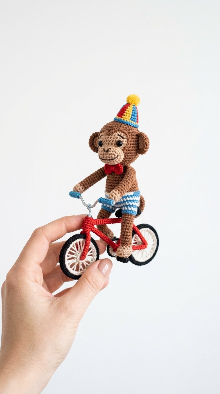 DIY Circus Monkey Riding Bicycle - Crochet Tutorial