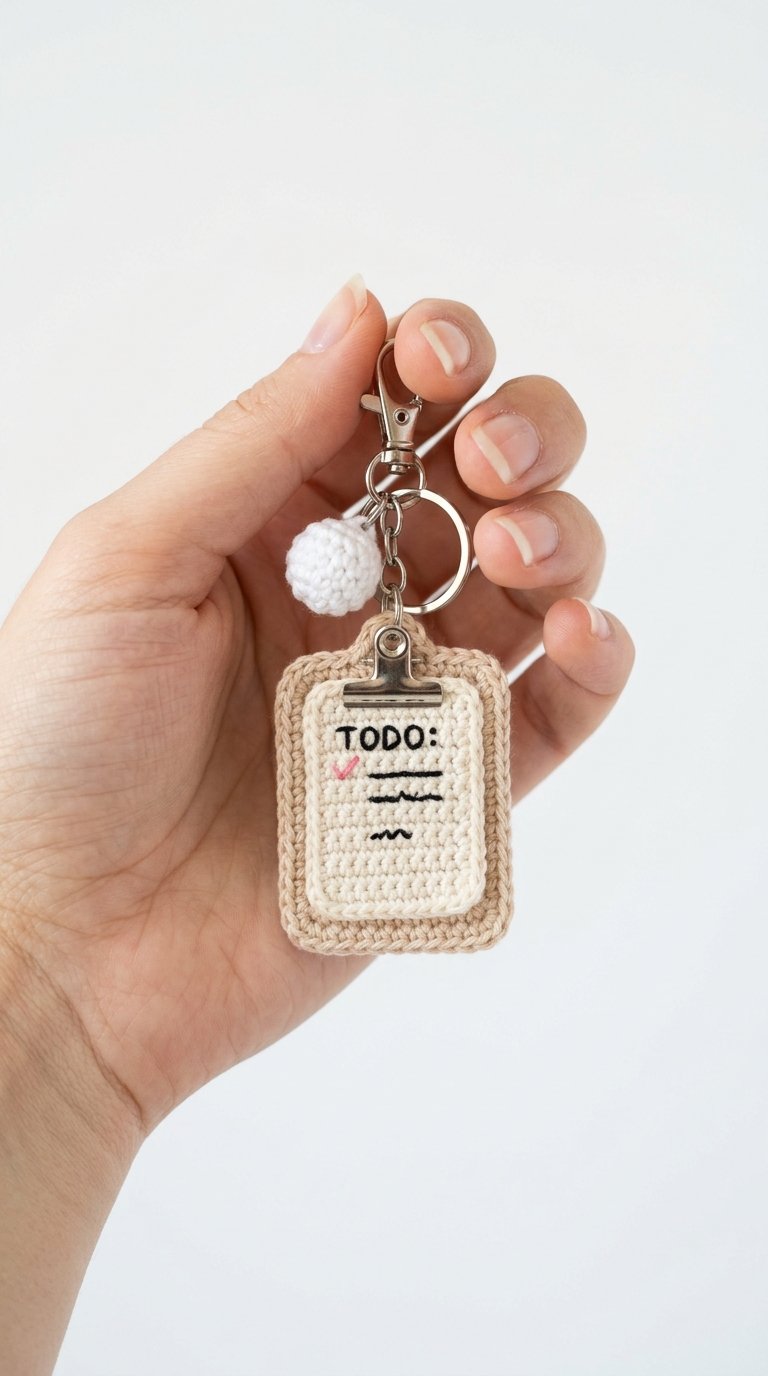 Crochet Clipboard Crochet Keychain In Hand - Pattern