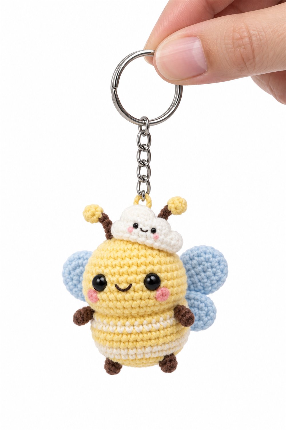 How to Crochet Cloud Bee Keychain