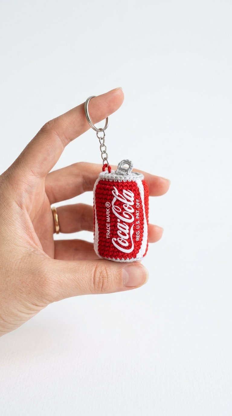 How to Crochet Coca Cola Can Crochet Keychain