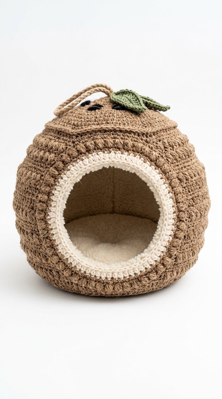 Coconut Crochet Cat House - Step by Step