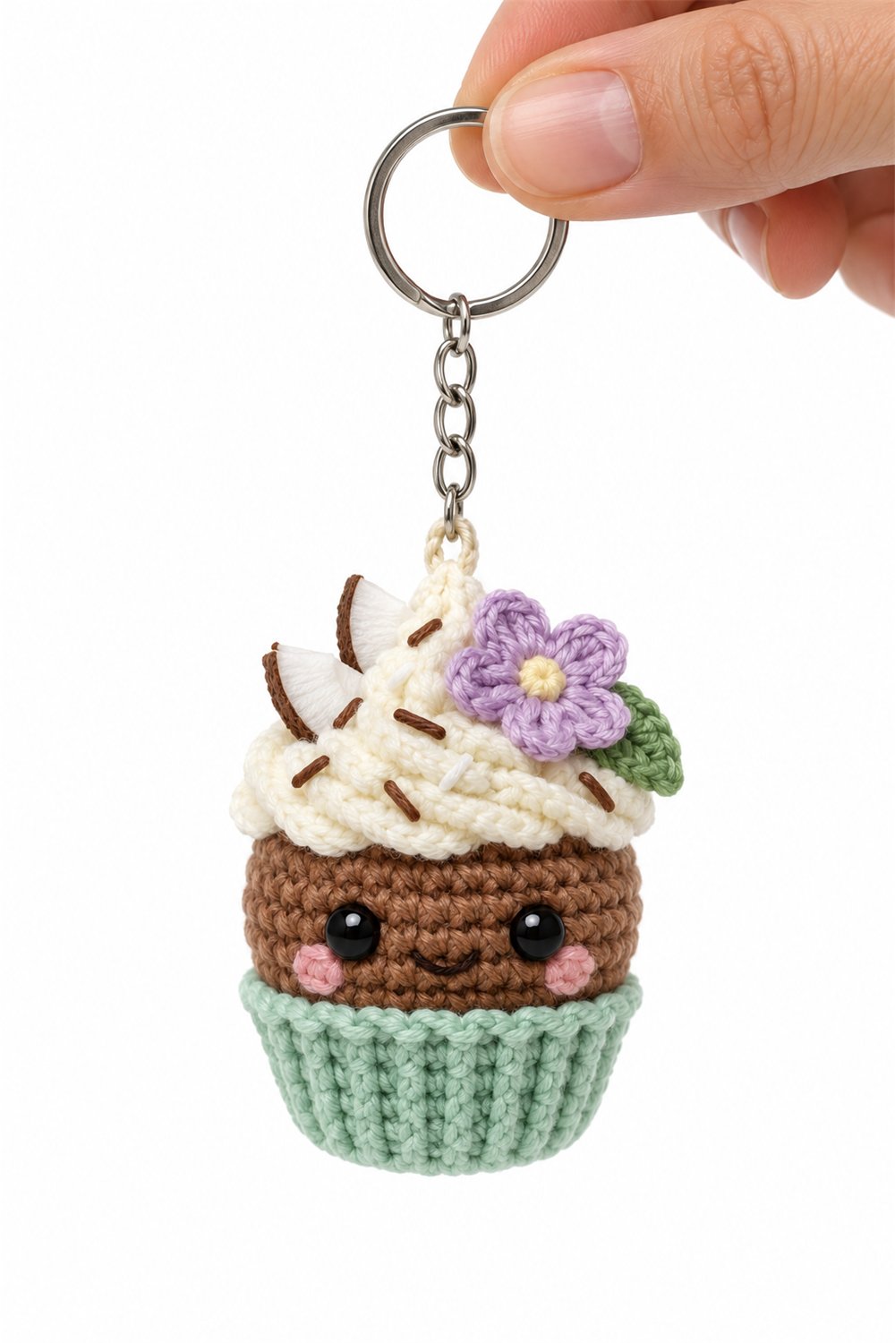 Coconut Cupcake Keychain - Handmade Pattern