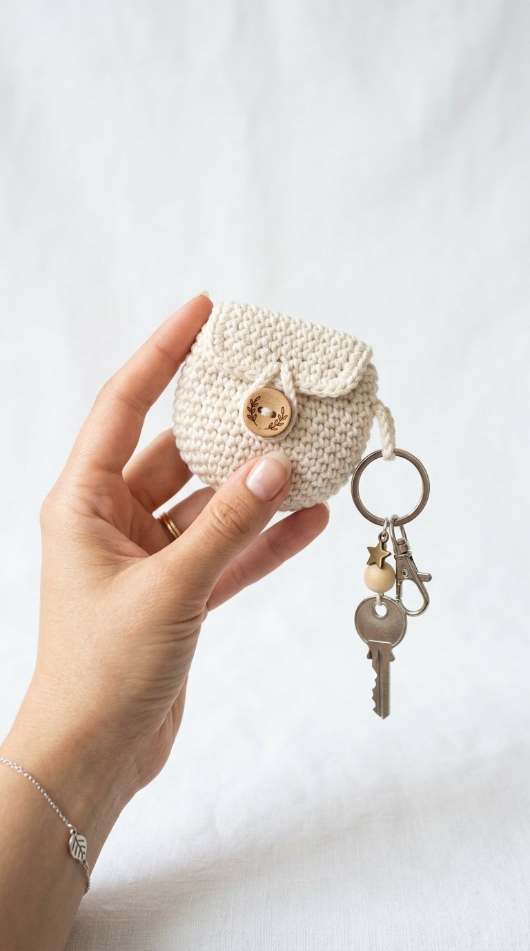 Coin Purse Crochet Keychain - Easy Crochet